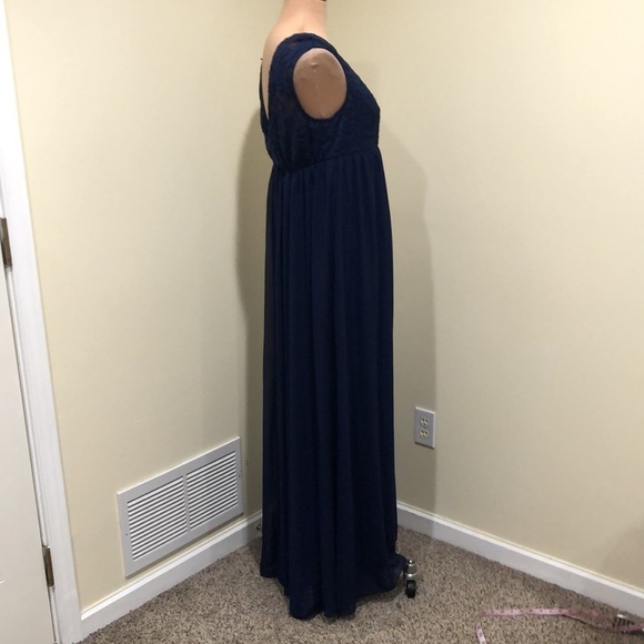 NWT Everpretty Gown Formal Maxi Dress Size 3XL Navy Blue Floral Lace - Picture 4 of 10